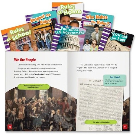 Shell Education Teacher Created Materials Social Studies Set, Rules and Authority, Grade K-3, 6 BK/ST, 6PK SHL20597
